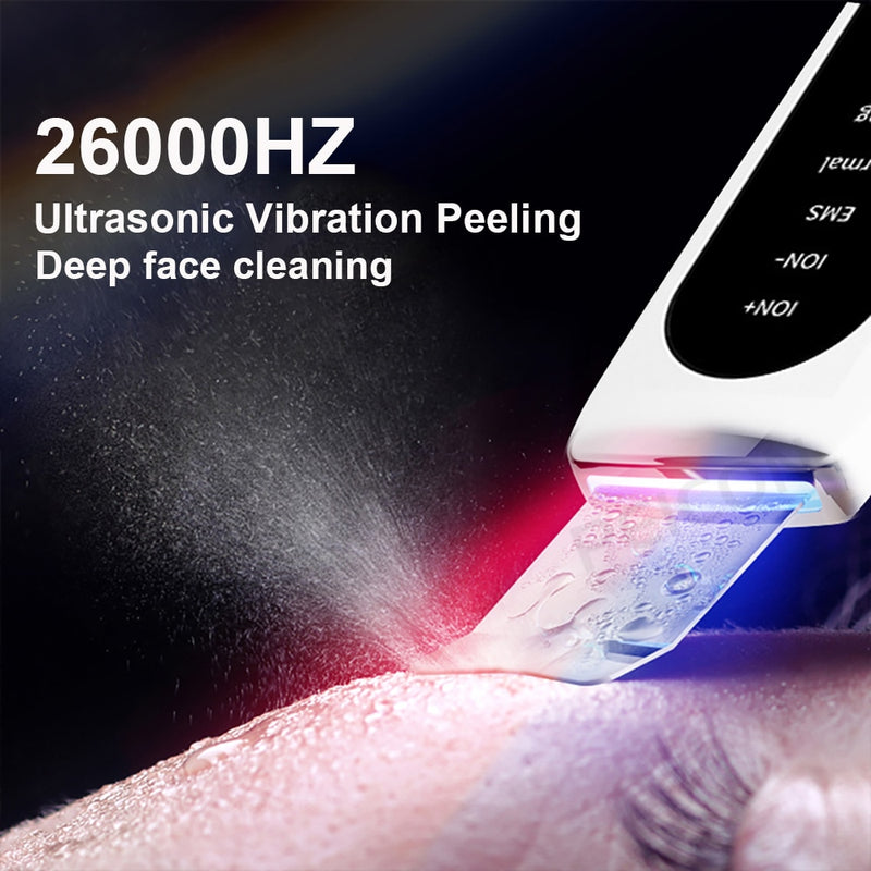 Purificador da Pele Ultrasonic Facial de Limpeza Profunda Anti Acne Remoção de Cravos Peeling